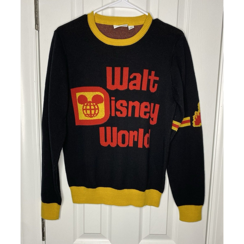 Walt Disney World‎ Unisex Intarsia Knit Logo Sweater Black Size Small  *read*